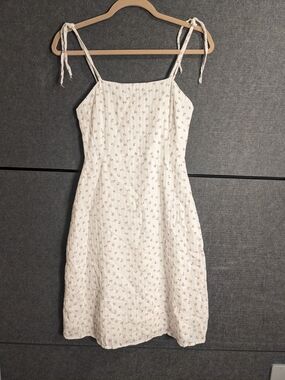 White Floral Tie-Shoulder Sundress